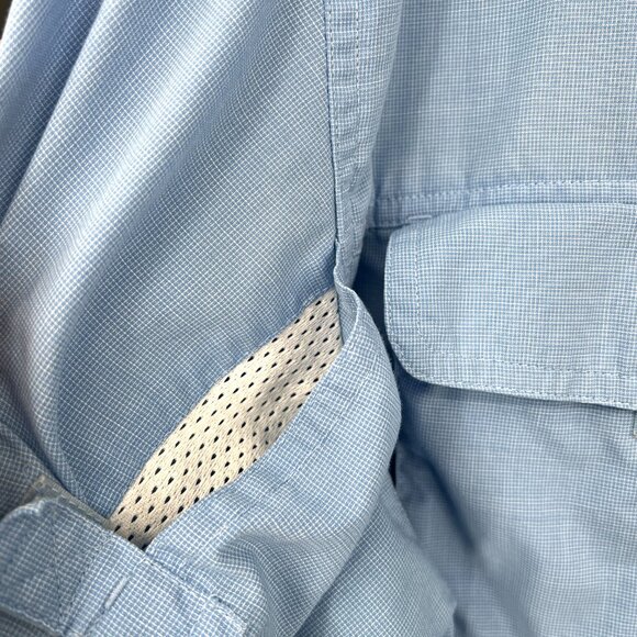 Exofficio Buzz off insect shield vented trail hiking outdoor shirt light blue M - Picture 6 of 12